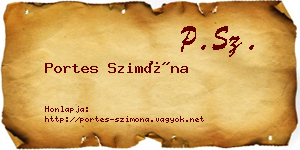 Portes Szimóna névjegykártya